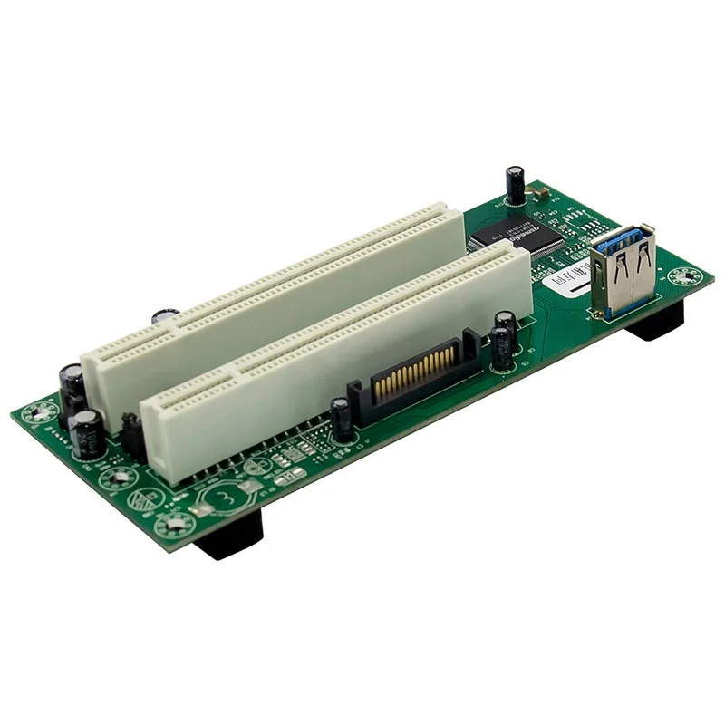 Dual PCI Adapter PCI-E to Double PCI Riser Adapter Card with 60cm USB3.0 Cable