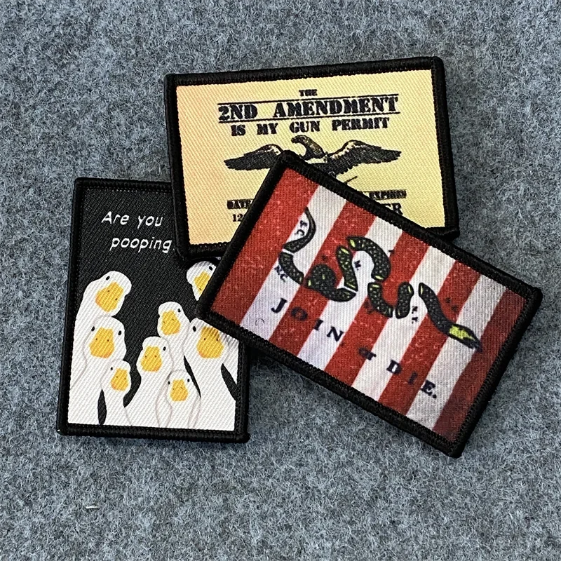 

Animal Print Stickers Are You Pooping Patches Tactical Morale Badges Appliques for Clothing Hook and Loop Backpack Patches