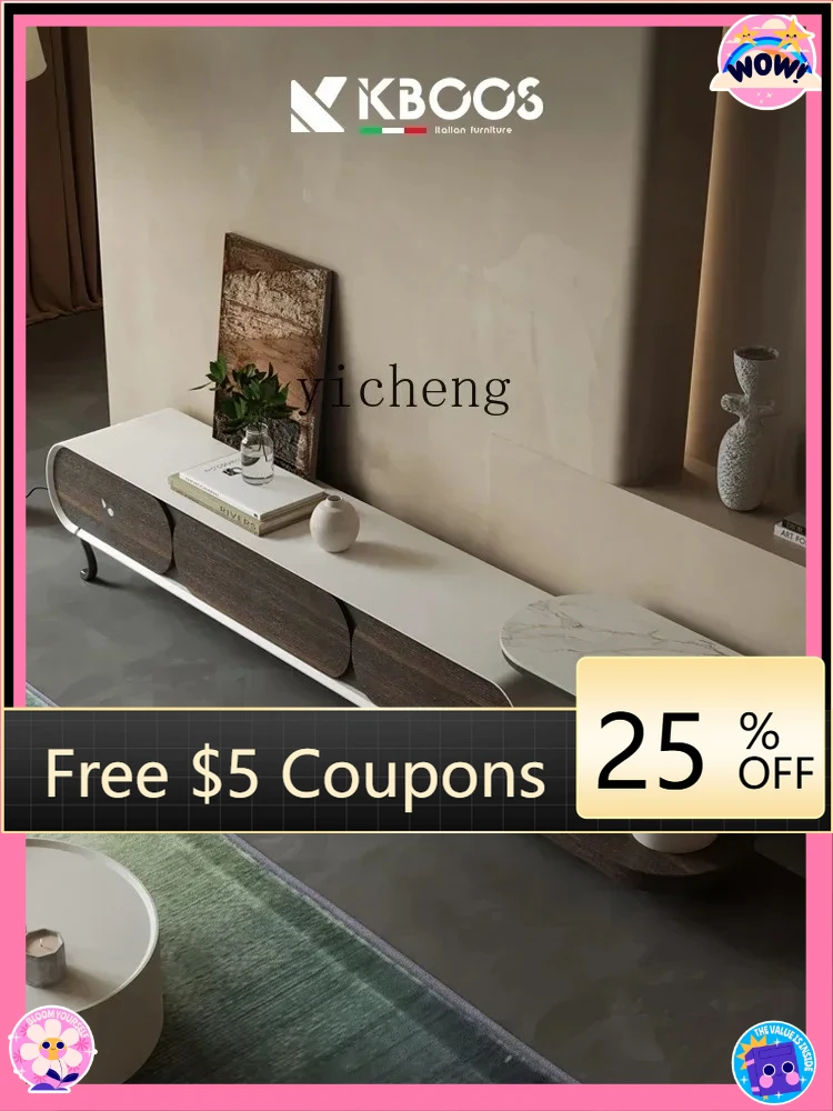 

AB coffee table TV cabinet combination creative living room modern simple rock slab TV cabinet retractable