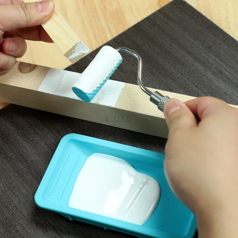 

Adhesive Tray Silicone Roller Brush Set Mortise and Tenon Joint Glue Brushing Tool Washfree Latex Brush Roller Glue Applicator