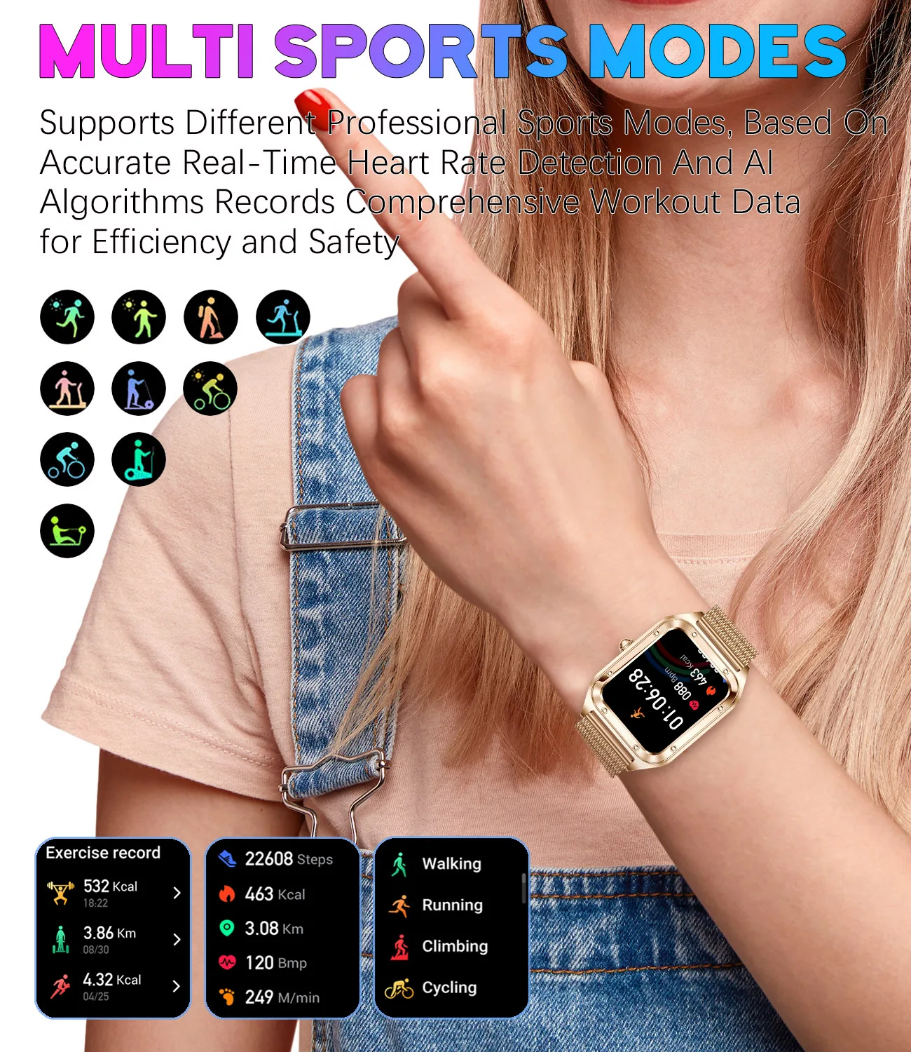 2025 neue Smartwatch mit 1,57 HD-Bildschirm, dynamische Herzfrequenz-Schlafüberwachung, Musiksteuerung, mehrere Übungsmodi, Smartwatch für Damen