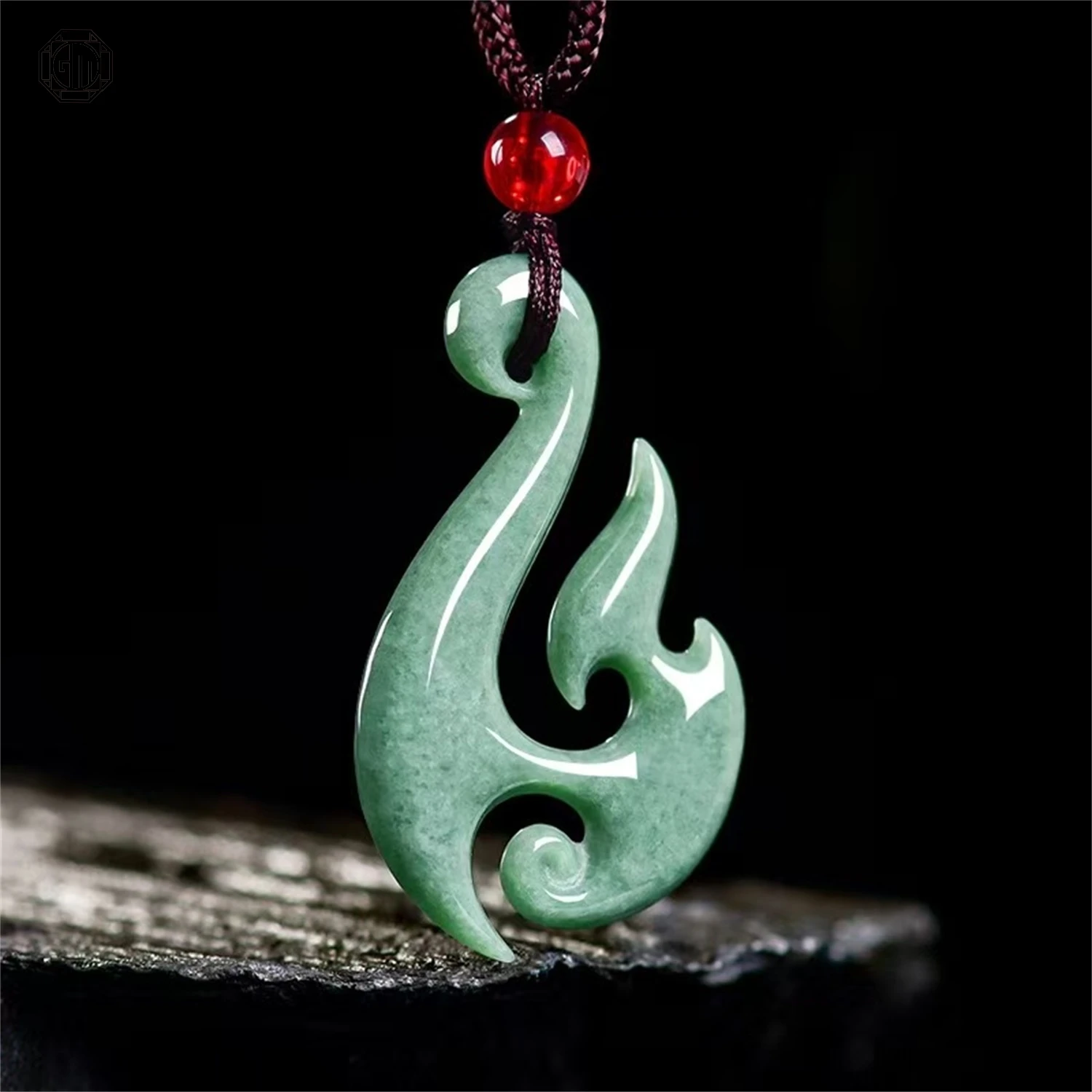 Colgante de Jadeíta Natural Grado A Verde Guisante Espiral Magatama, Grado Arroz, Unisex, para Hombres y Mujeres, Collar de Piedras Preciosas, Joyería