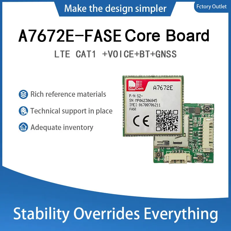 

SIMcom A7672E-FASE CAT1 Core Board, поддержка данных + GNSS + voice