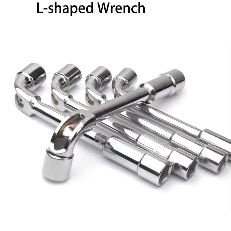 Hardware Tools - Mirror Perforated Wrench - L-shaped Elbow Socket Wrench -7-shaped Milling Mouth Manual Pipe Wrench