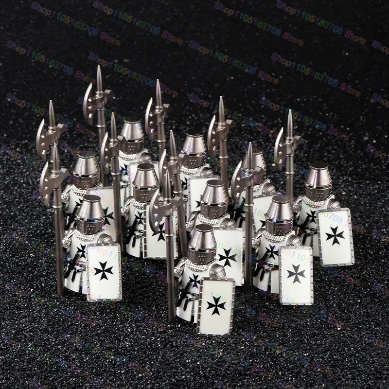 Mittelalterliche Ritter Bausteine Krieger Soldaten Kreuzfahrer Krankenhaus Teutonic Ritter Legion Figuren Block Spielzeug Zubehör