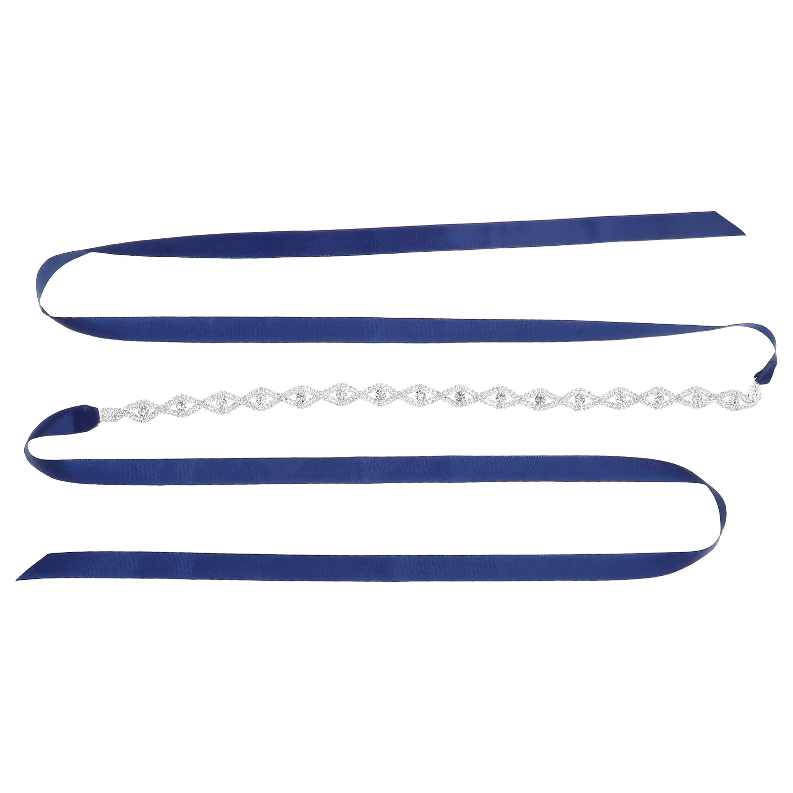 

Bridal Wedding Dress Waist Belt Dark Blue Elegant Rhinestone Sash Belt Bridesmaid Jewelled Chain Party Formal Dress Accessory