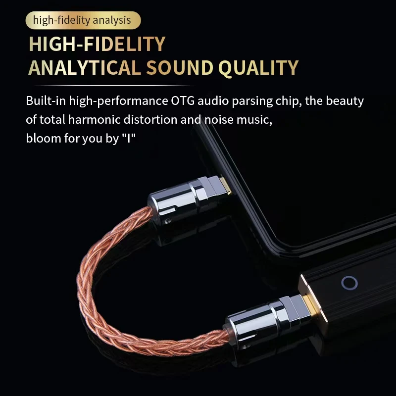 Lightning to Type-C Cable OTG Cable Adapter HiFi Portable DAC/Headphone Amplifier OTG Audio Adapter for iPhone 12 Pro Max 11 X