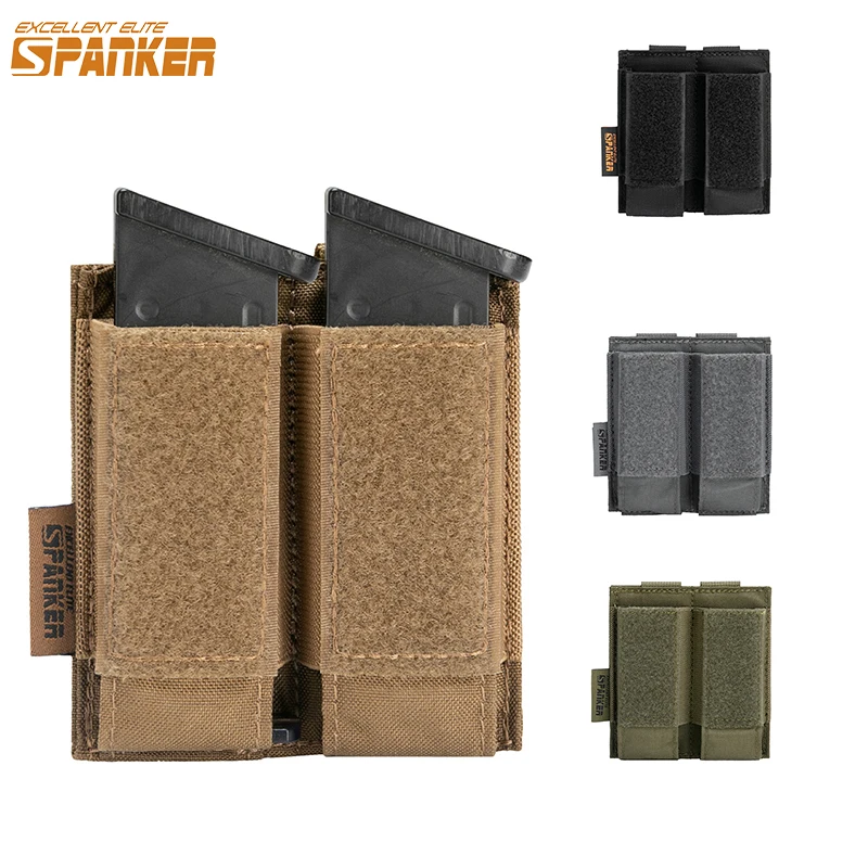 

Tactical Magazine Pouch 9MM Double Mag Bag Molle Flashlight Pouches Hunting Holster Outdoor Mag Bag Accessory