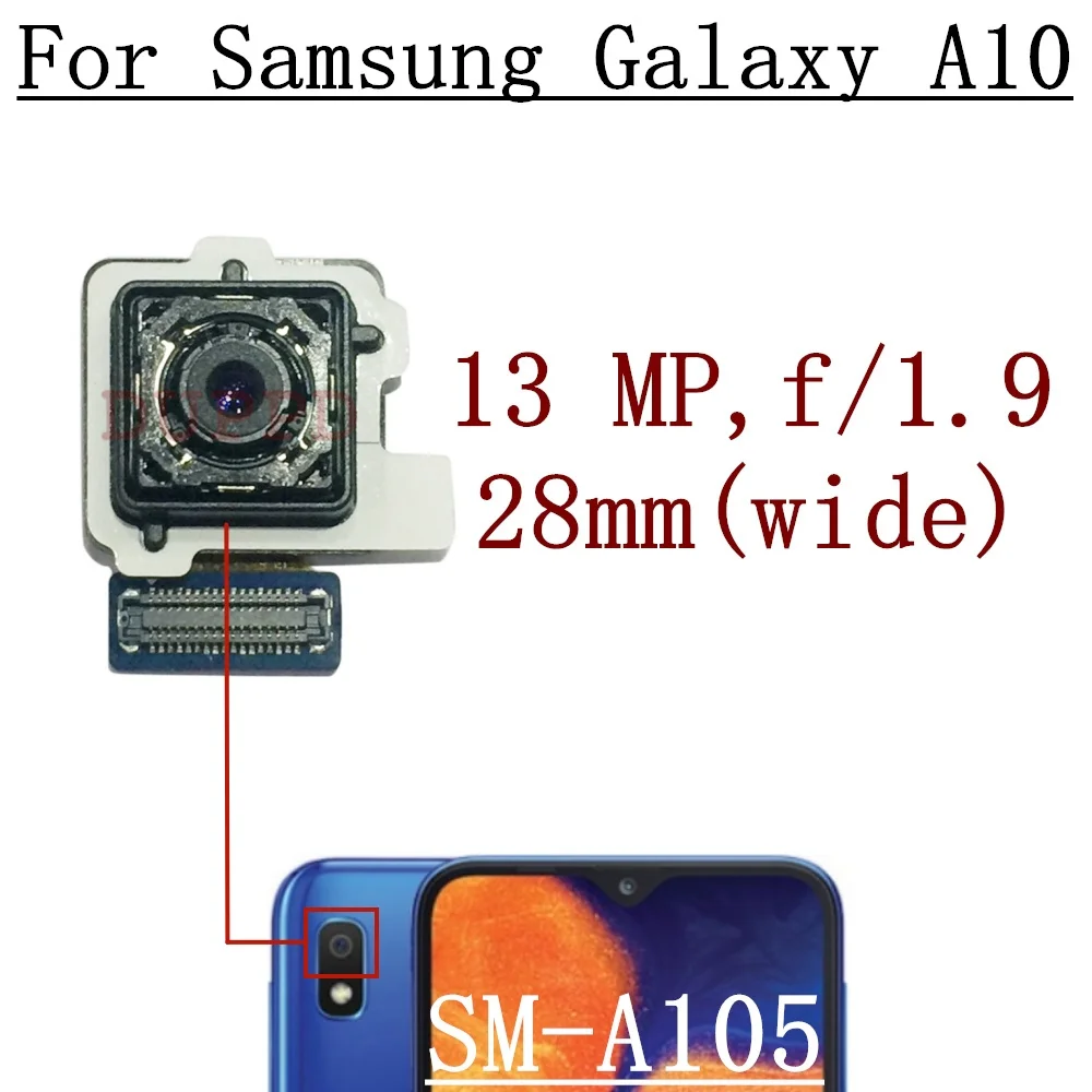 Front Rear Camera For Samsung Galaxy A10 A105F A105N A105M A105G Selfie Frontal Wide Back Main Camera Module Flex Spare