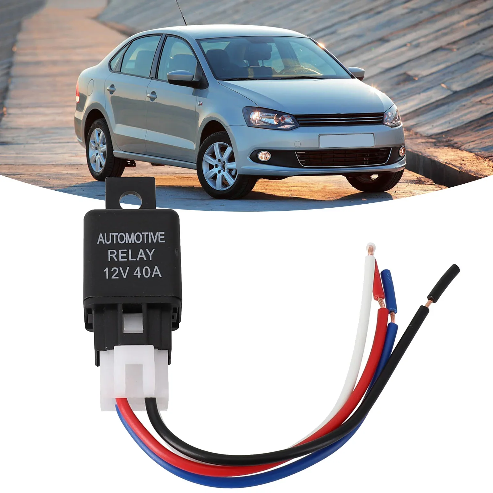 

SPST Cable Car Relay Cable Car Relay 12V 1pc 4 Pin 40A Car Relay For Car Alarms HID Headlights Package Contents: