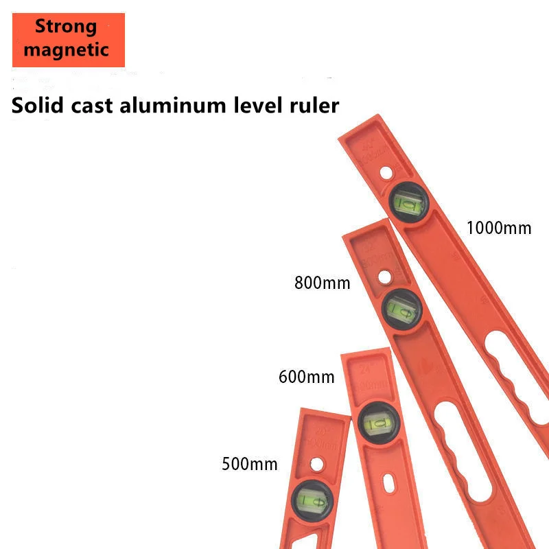 800mm Magnetic Spirit Level Ruler High Precision Solid Cast Aluminum Horizontal Ruler High Bearing Balance Ruler for DIY Furnish