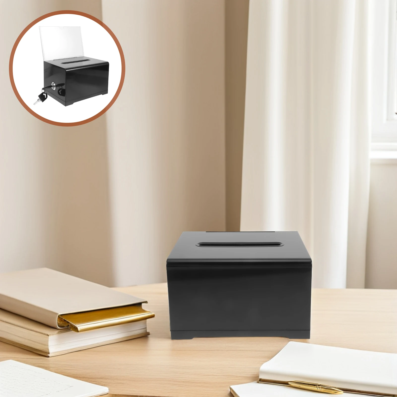 

Clear Acrylic Card Box Large Capacity Business Card Storage Organizer For Trade Shows Fundraising Voting Donation