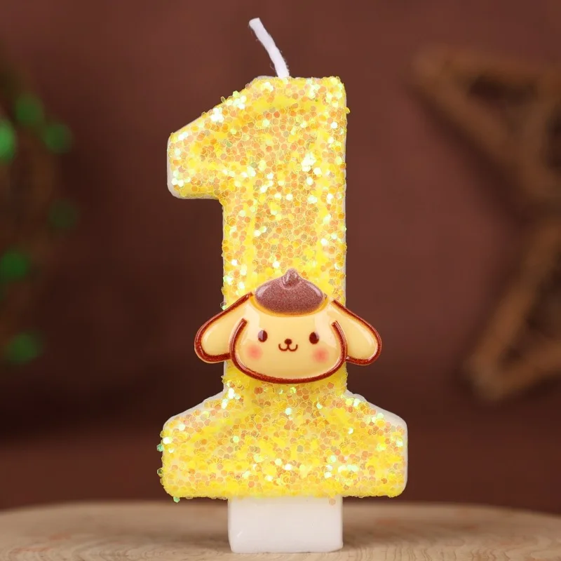 لطيف Onpompurin شمعة عدد 0-9 كعكة عيد ميلاد الديكور حفلة عيد ميلاد الطفل دش الشموع المشهد الديكور الهدايا