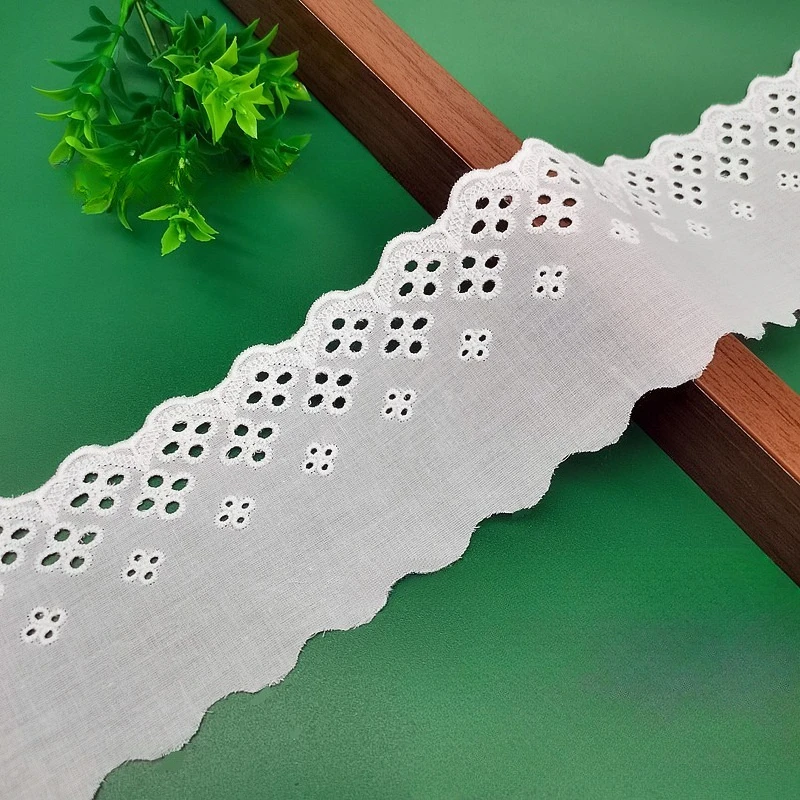 

15Yards High Quality Hollow Out Cotton Embroidery Lace Accessory Handmade Lolita Women's Skirt Edge Clothing Home Textile Fabric