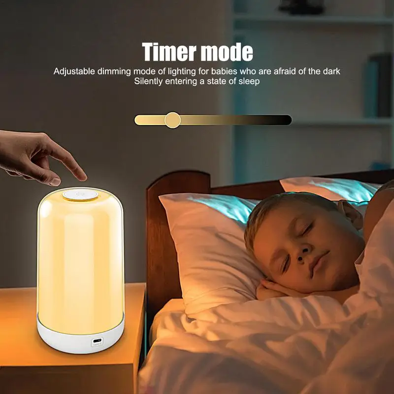 Touch Lamp Touch Control Nightstand Lamp Night Light Reading Table Lamp For Eye Protection Room Desk Lamp For Bedroom Small