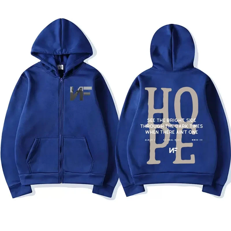 Rapper NF Hope Tracklist Zipper Hoodies Hope Album Tour Vintage Style Zip Up Hoodie Men Women Fashion Oversized Sweatshirt Coats