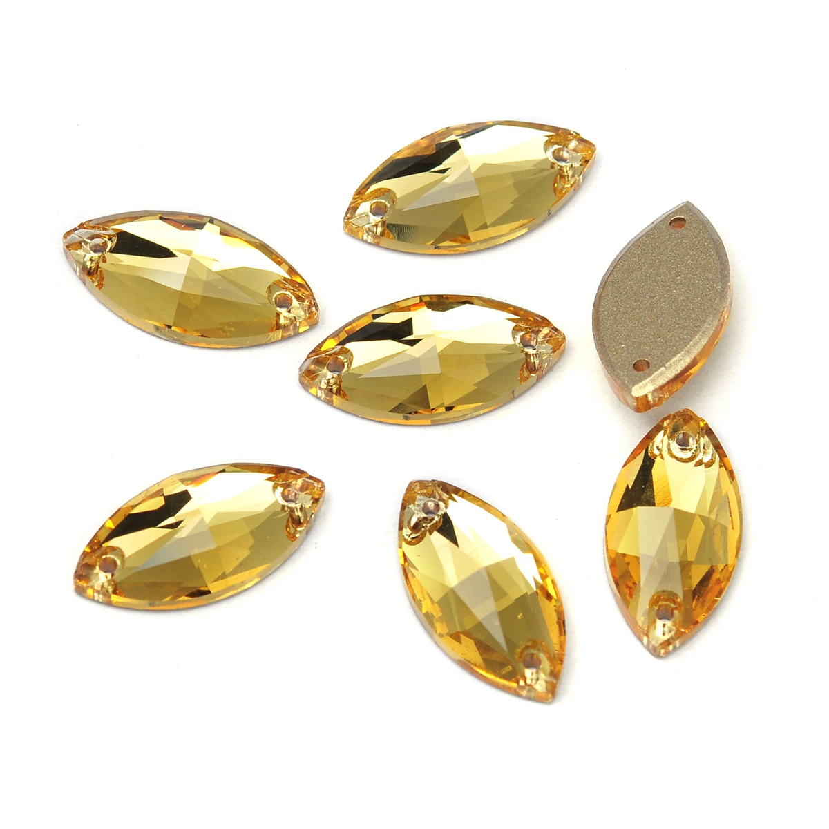 Pubrilex Light Topaz All Shapes Aufnähbare Strasssteine mit Flacher Rückseite und Facettenschliff für Kleidungsstücke und Dekorationen – Detail 8