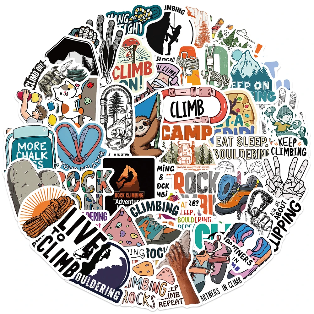 10/30/50pcs Outdoor Hiking Camping Mountain Climbing Stickers Cool Graffiti Car Luggage Water Bottle Cartoon DIY Sticker Toys