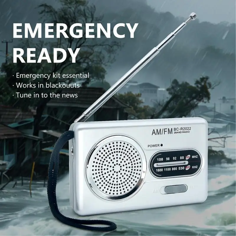 

Portable Radio Travel Radio Battery Powered Portable AM FM Receiver For Hiking Park Fishing Travel Outdoor Camping Backpacking