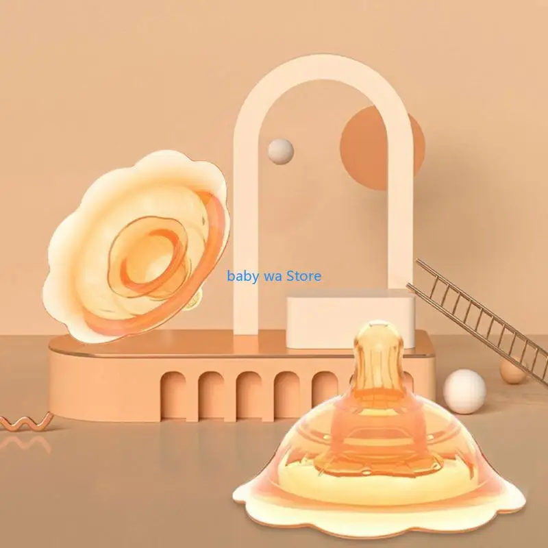 Silicone Nipple Protector Breastfeeding Nipples Cover for Protection Caps for Women Mother with Carrying for Case 4XBD