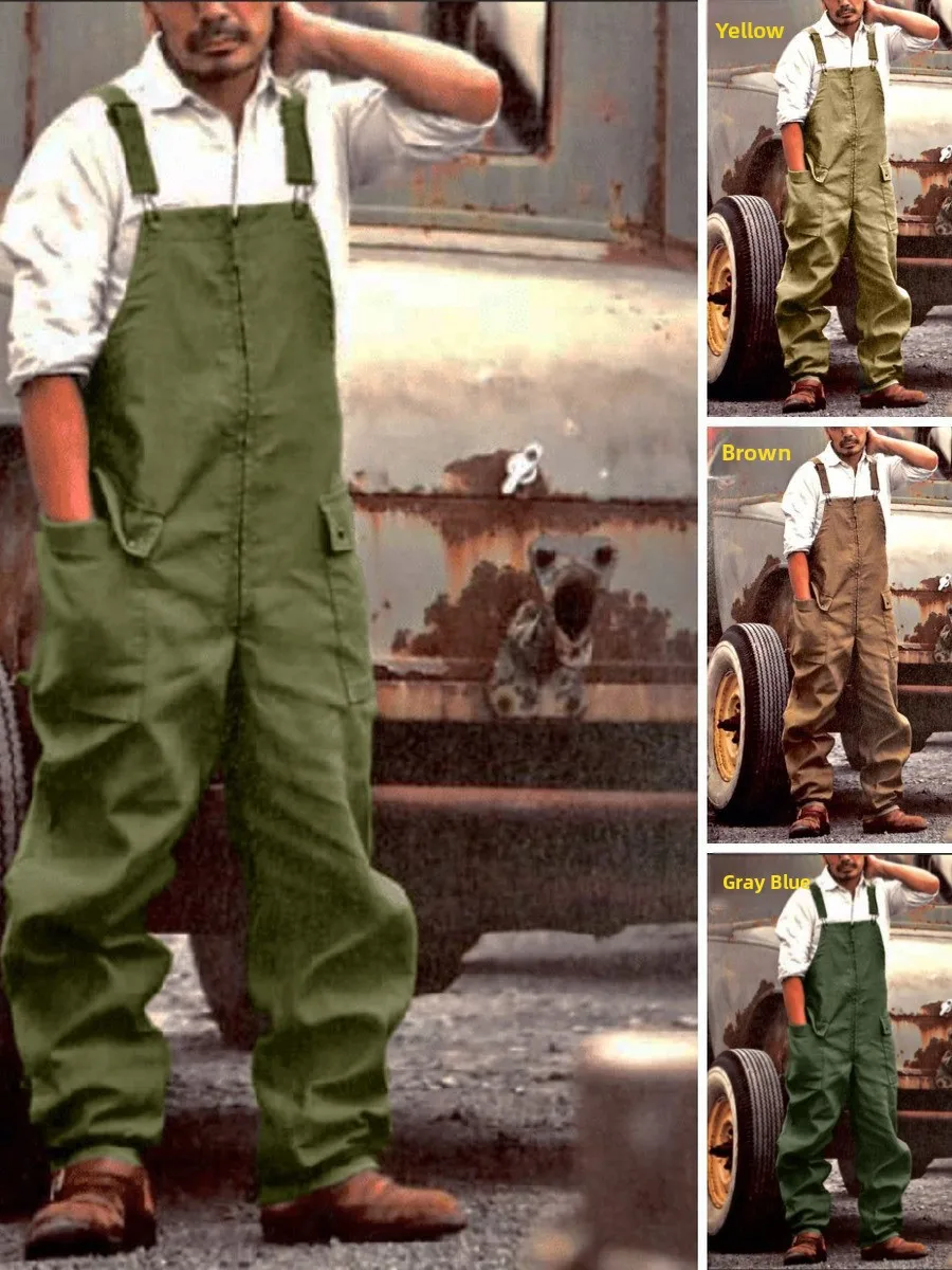 

Faionable Loose Casual Men's Work Pants Color Large Size Comfortable High Waist Long Straight Leg No Iron Needed