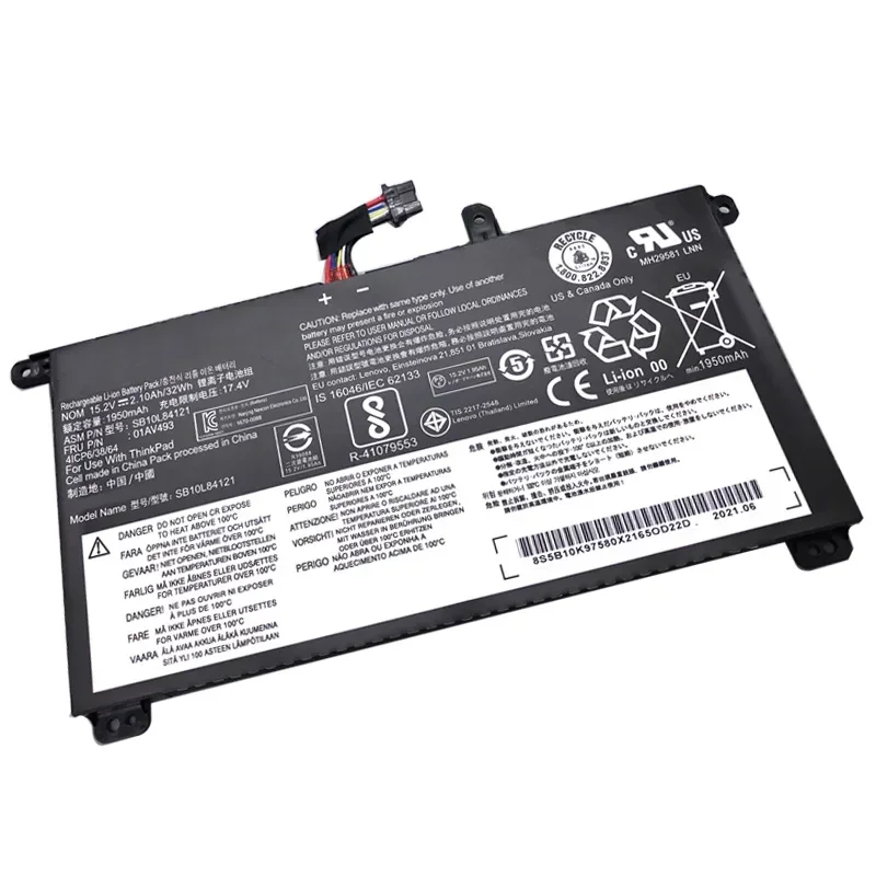 Imagem -02 - Lenovo-thinkpad Bateria do Portátil 01av493 T570 T580 P51s P52s Sb10l84121 00ur890 00ur891 00ur892 Atacado Novo