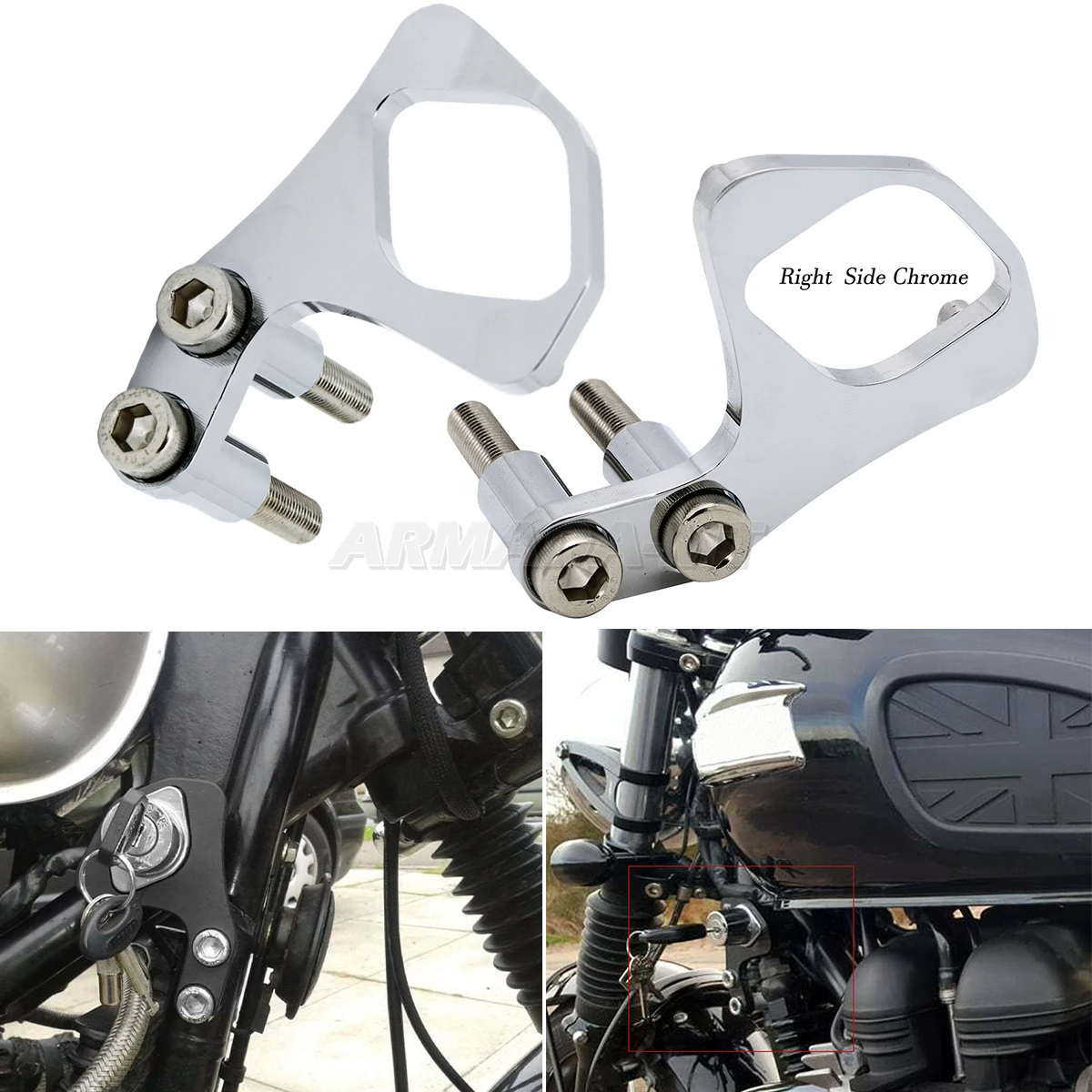 For Triumph Bonneville T100 SE Scrambler Thruxton 2001-2015 Motorcycle Accessorie Ignition Key Left / Right Relocation Bracket