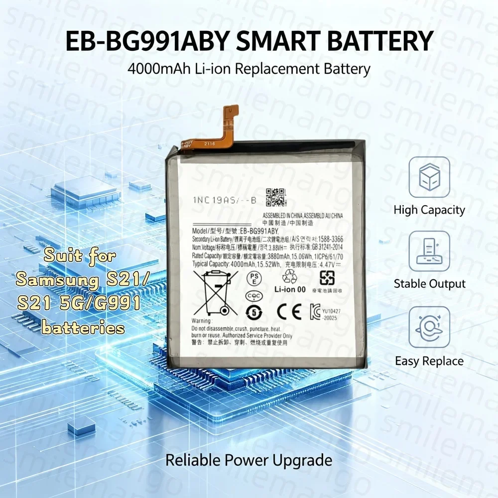 1-10pcs EB-BG991ABY 4000mAh Phone Battery for Samsung Galaxy S21 5G SM-G991B/DS G991U Rechargeable Batteries