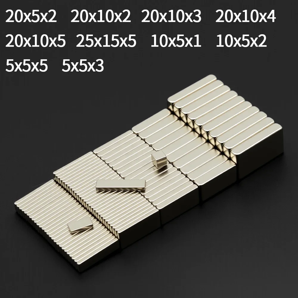 20x10x2mm 20x10x3mm Block Super Strong Magnet Powerful Neodymium Magnets N35 NdfeB Permanent Magnetic imanes Refrigerator Magnet