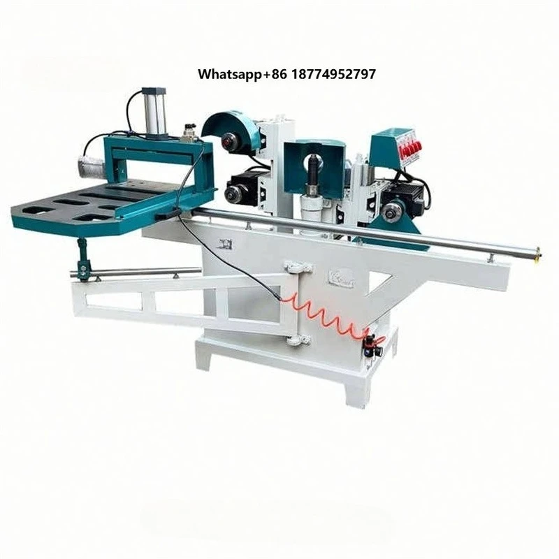 220V Automatic Horizontal Five Saw Blade Tenon Cutting Machine Wooden Door Lock Hole Mortising Machine Woodworking