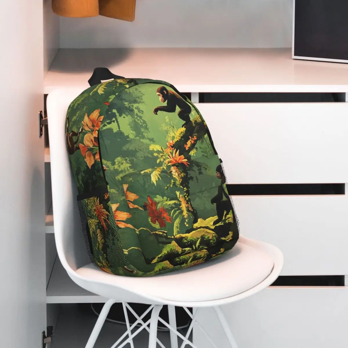 Monkey Herd In Forest With Sunshine Backpack Student BookBag Children School Bag Computer Shoulder Bags for Boys Girls