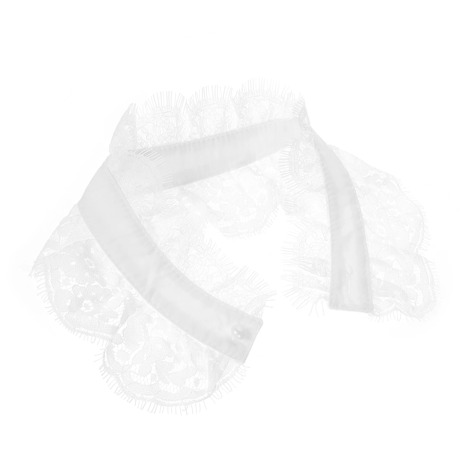 كاذبة الدانتيل طوق انفصال ديكي بلوزة نصف قميص مطرزة فو طوق شال للنساء فستان سترة أنيقة