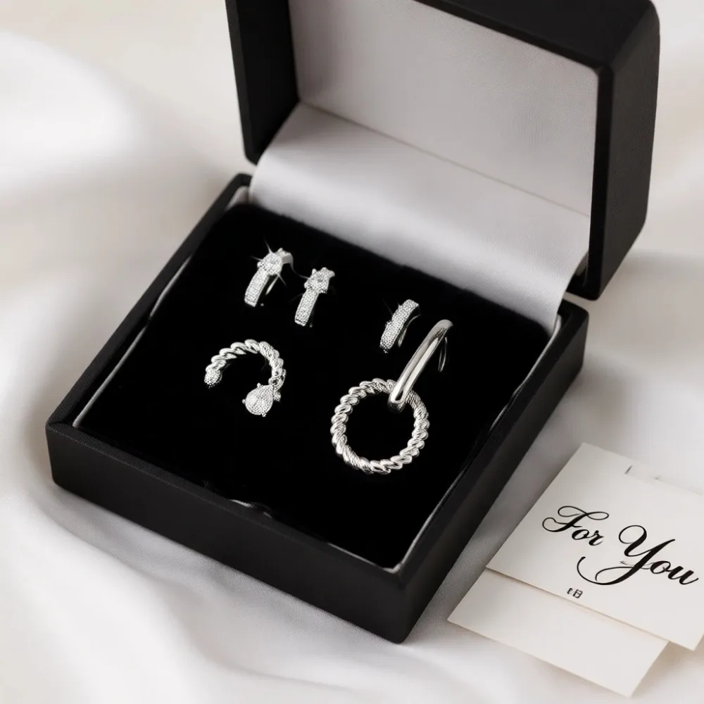 

Набор из 4 пар маленьких сережек-гвоздиков и колец, покрытых 14-каратным золотом и стерлинговым серебром, гипоаллергенные украшения для хряща уха, подарки для женщин