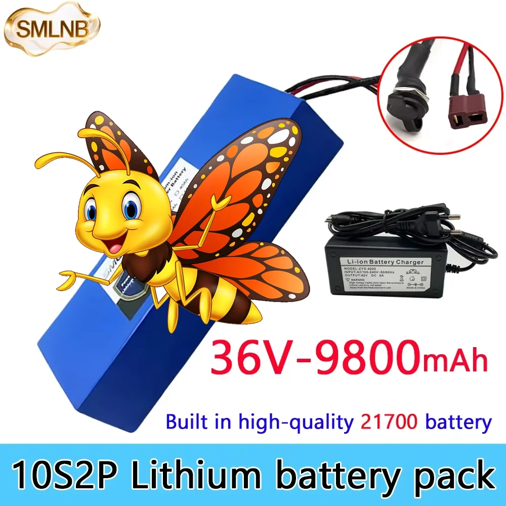 

36V 9800mAh 21700 Lithium Battery Pack Rechargeable Battery Built in BMS 10S2P For fishing bicycle Large Capacity Batteries