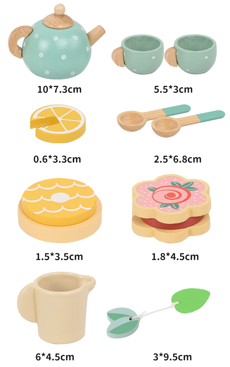 Holz Kinder Simulation Nachmittag Tee-Set Spielzeug Pretend Spielen Lebensmittel Lernen Rolle Spielen Spiel Frühen Pädagogisches Spielzeug für Kleinkinder G – Detail 11