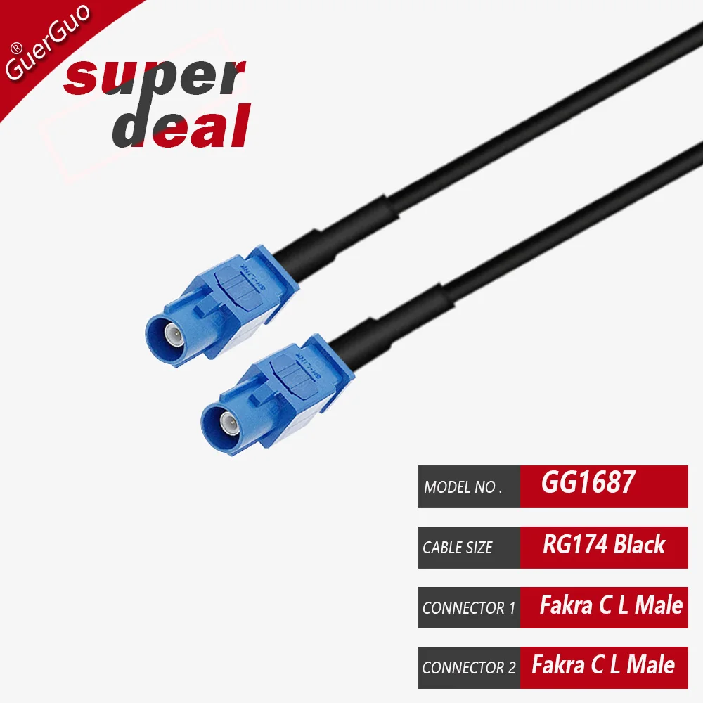 Fakra RG174 Cable A B C D E G H I K Z Type Adapter Long Male Pigtail Radio Extension Coax Cable GPS RF Communication System