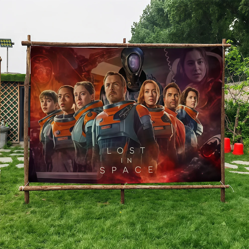 فيلم L-Lost in S-Space العلم مناسب لغرفة النوم في الهواء الطلق هدية ديكور الحفلات نزهة التخييم #2