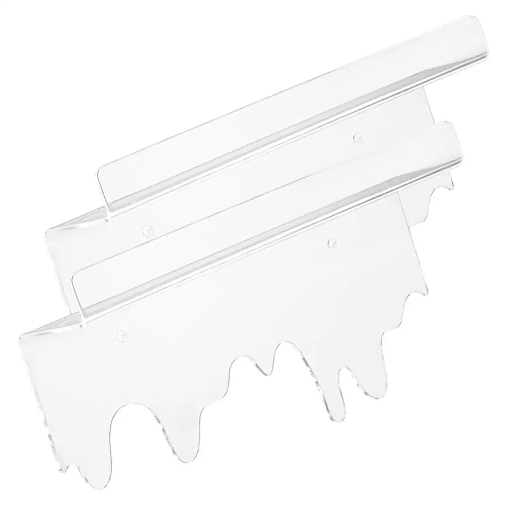 

2 Pcs Storage Rack Cosmetics Wall Shelf Floating Shelves for Small Clear Transparent Bathroom Organizer Shelving