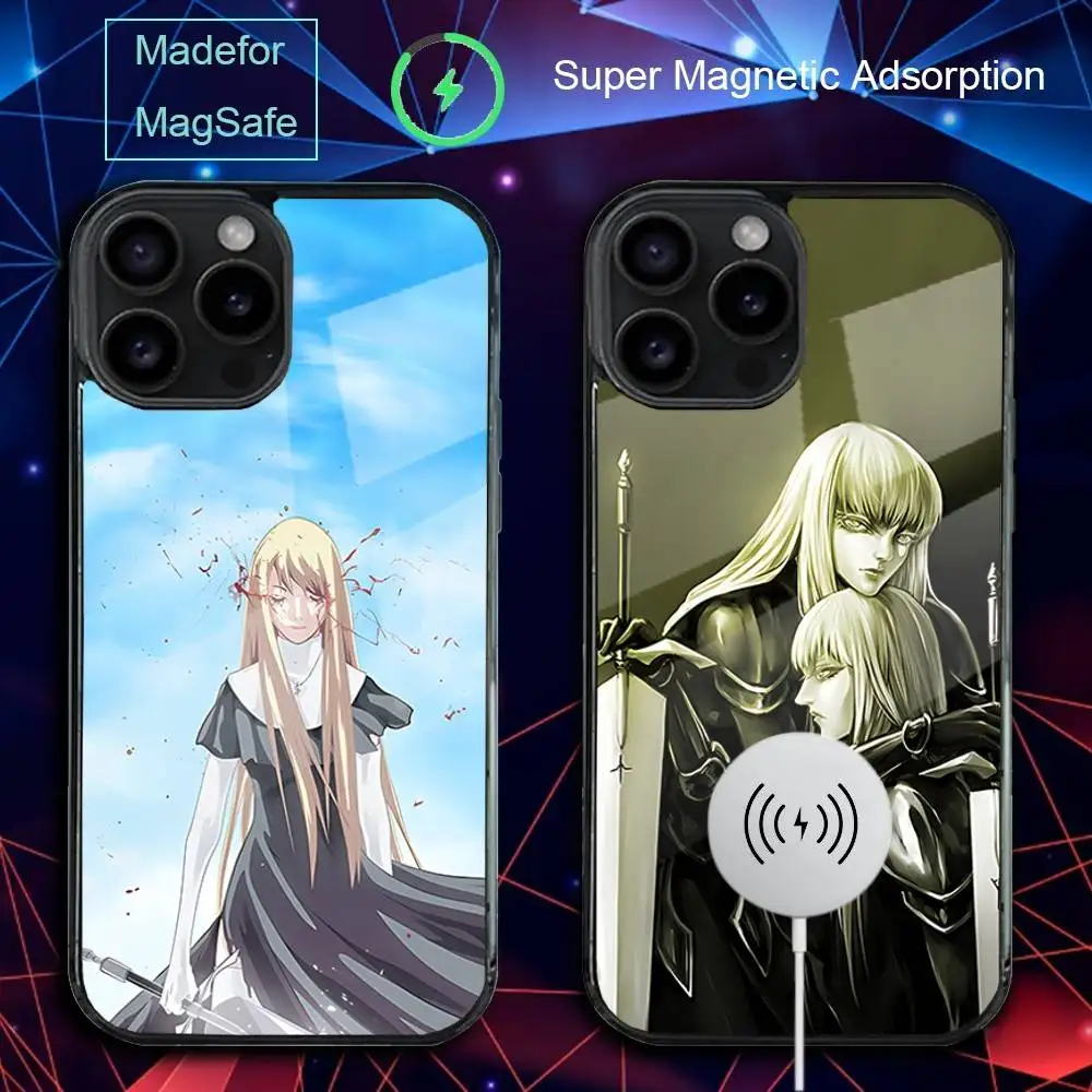 

Чехол для телефона C-ClaymoreS в стиле аниме для iPhone 17,16,15,14,13,12,11, Pro, Max, Plus, Mini, SE4, E с магнитной беспроводной зарядкой Magsafe