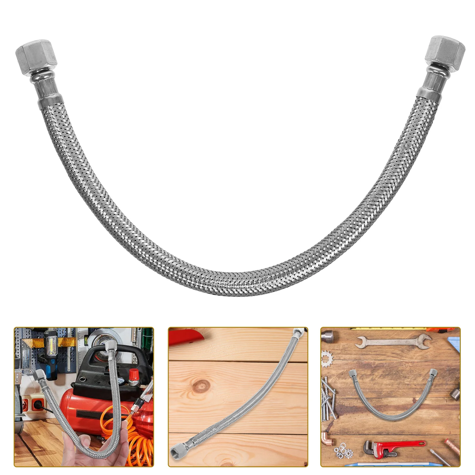 

Air Compressor Hose Accessories Durable Stainless Steel Flexible Pneumatic Tools Parts Compressor Lead In Hose