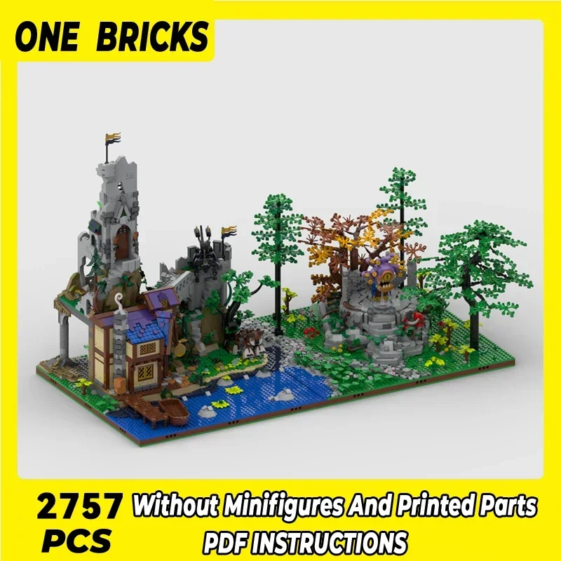 Bloques de construcción Moc de modelo de juego Popular, tecnología de Castillo de bosque Medieval, bloques modulares, regalos de Navidad, juegos de bricolaje, ensamblaje