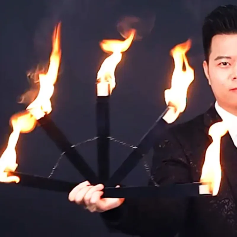 Tours de magie de scène en éventail de feu, spectacle de magie de fête, accessoires de magie de feu, Gimmick professionnel, torche de rue pour ventilateur flamboyant