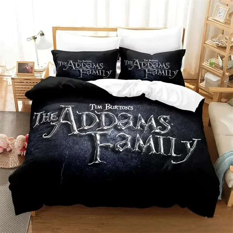 

3D Print Wednesday Addams Bedding Set,Duvet Cover Comforter Bed Set Quilt Cover Pillowcase,King Queen Twin Size Boys Girls