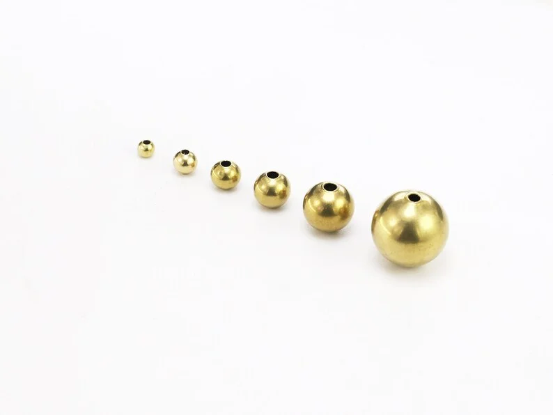 Brass Round Beads, Round Spacer Beads, Bracelet Beading, 3mm 4mm, Matal Slider Beads, Jewelry Making R2320