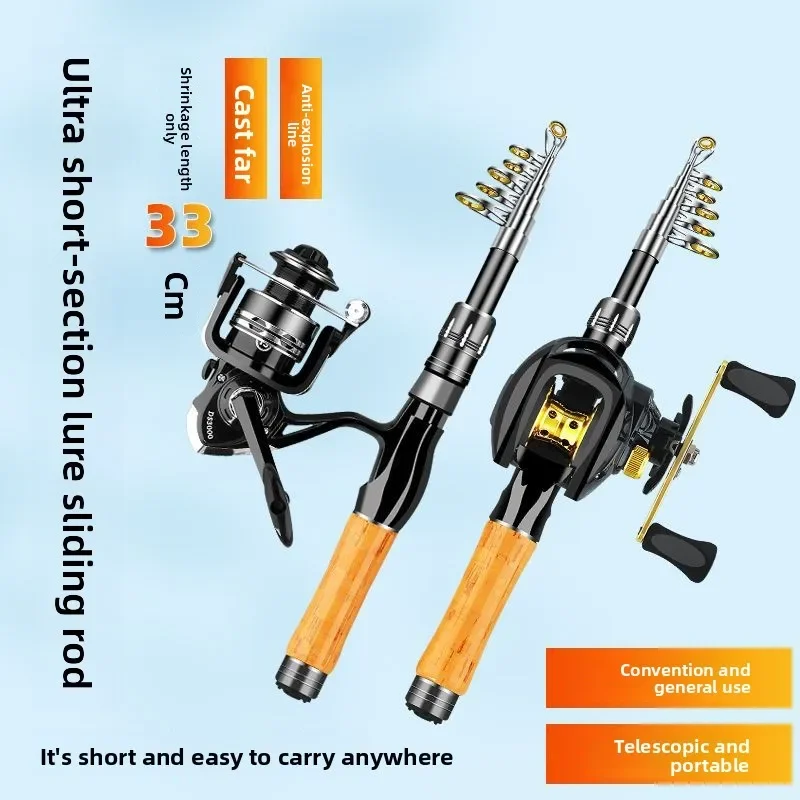 Juego de cañas Luya retráctiles mini para pesca marina ultraligera - imagen 3