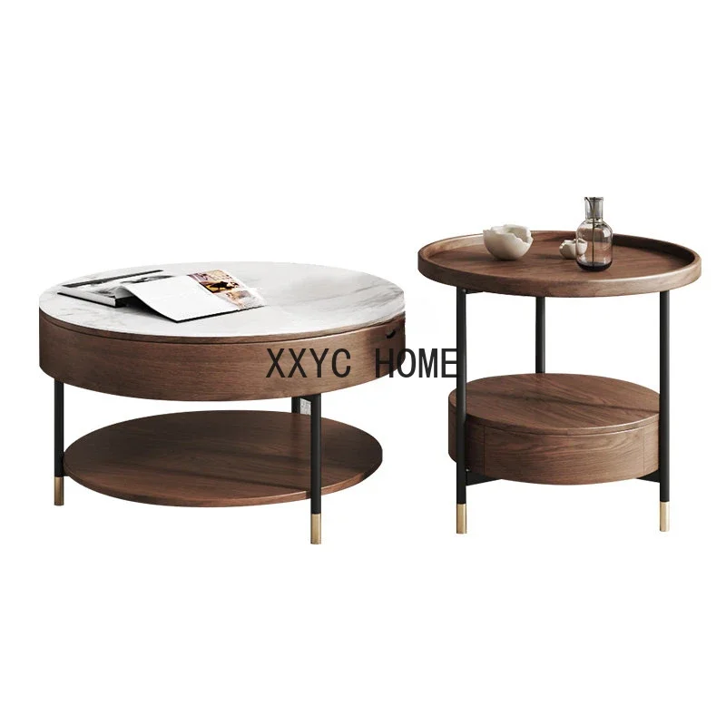 

Скандинавский выдвижной шкаф для телевизора и чайный столик, современная минималистичная овальная мебель для хранения вещей