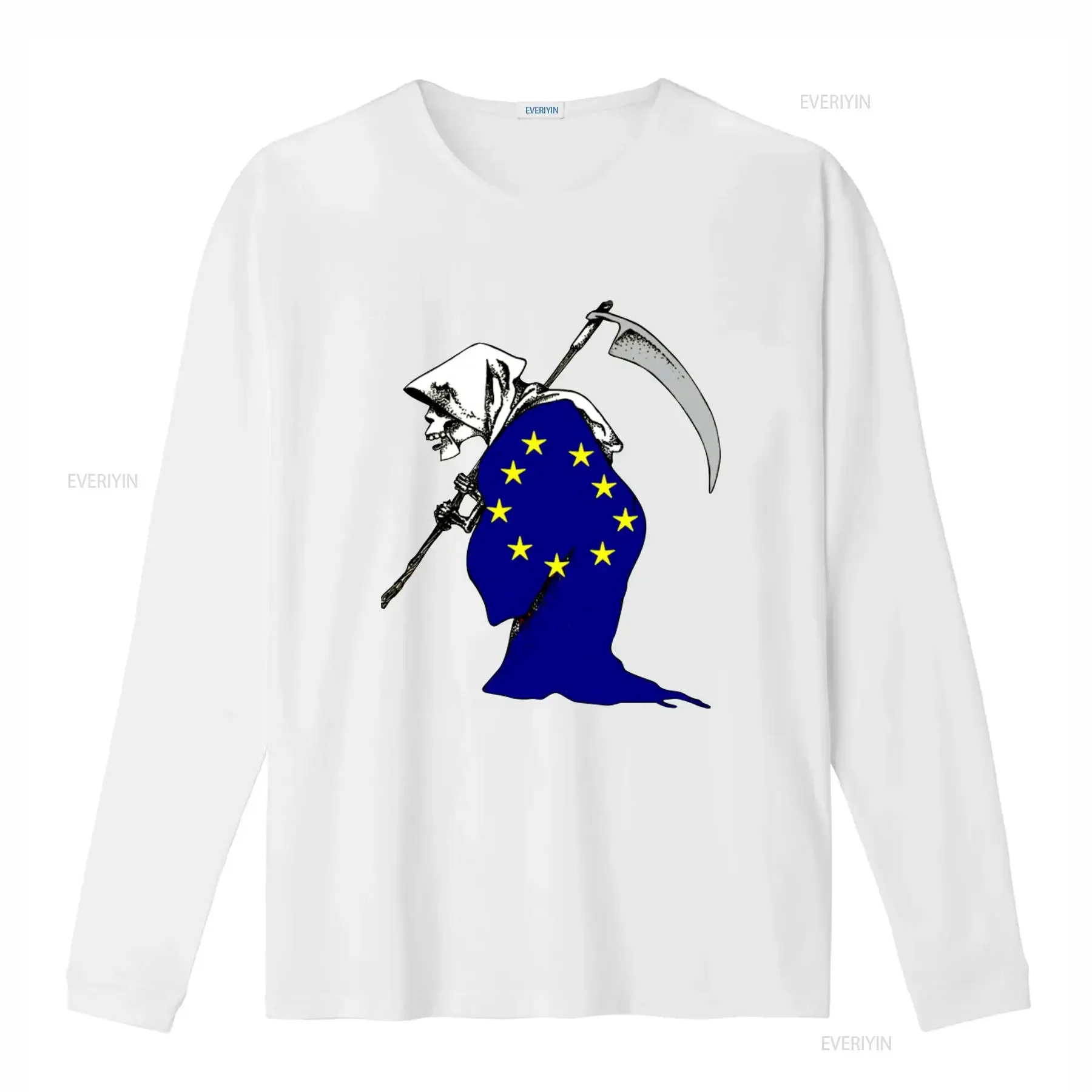 No Eu Bretix Brexit Anti European Union Death Stop Ue Print T shirt For Men White Size S 3XL vintage Washed Stretched - view 4