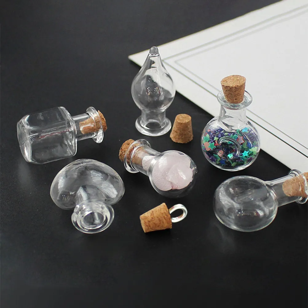 32Pcs Teardrop Shaped Mini Glass Bottles with Cork Stoppers Transparent Storage Craft Bottles for Sand Art DIY Wedding Gifts