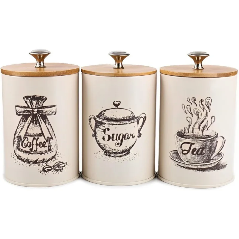 For modern simple kitchen living room dining room, bamboo cover sealed storage tank with lid
