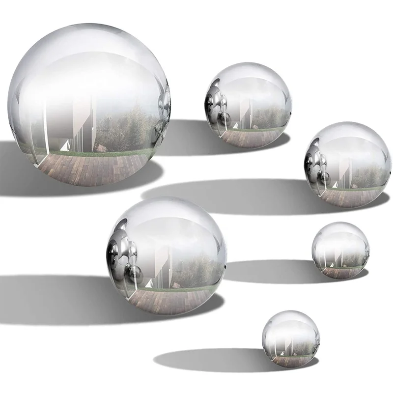

6pcs/(50mm*2pcs, 80mm*2pcs, 100mm*1pcs, 150mm*1pcs) Stainless Steel Mirror Ball